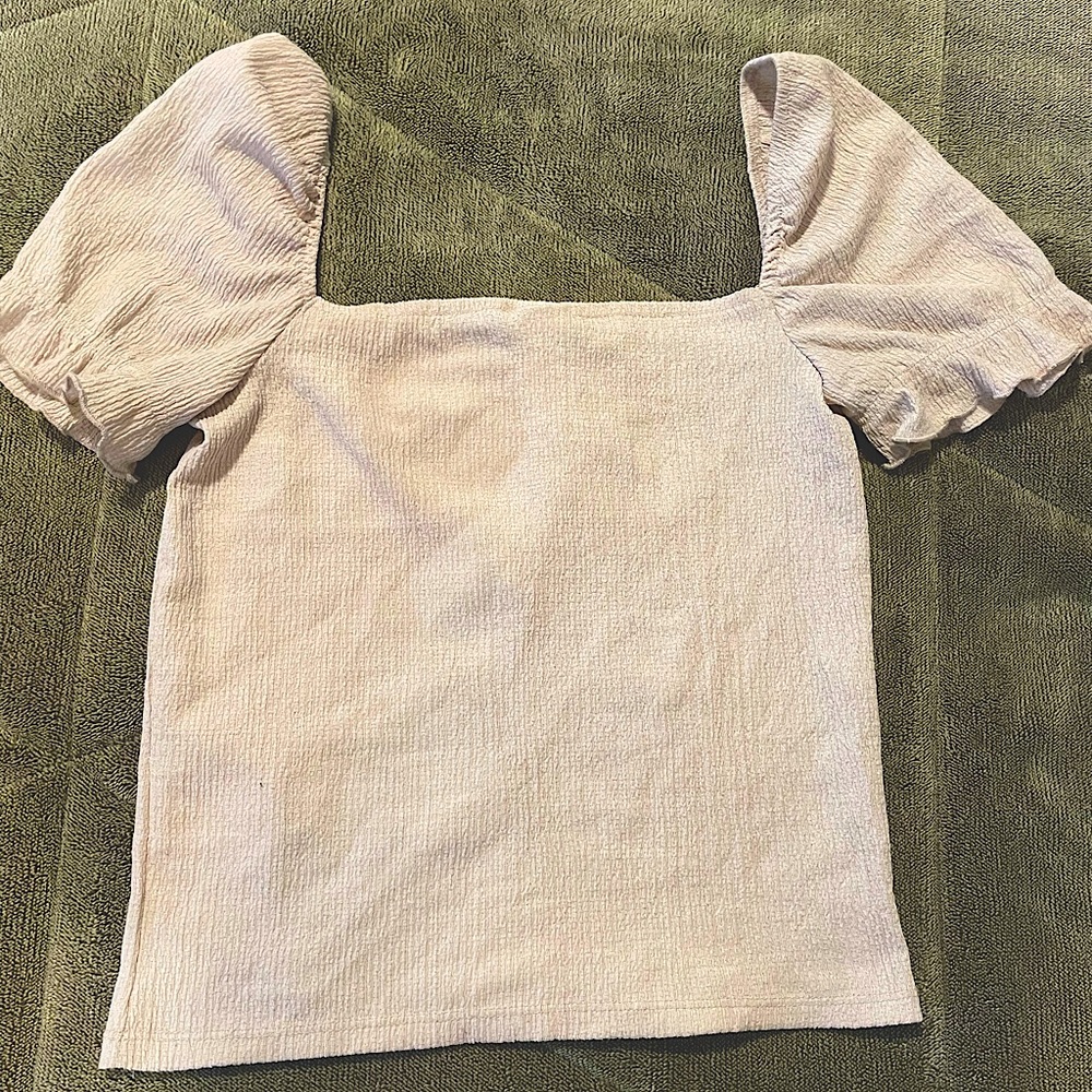 Cream Colored XS H&M Crop Top with Square Neckline